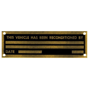 Data Plate #56 - New Military Vehicle Rebuild Plate