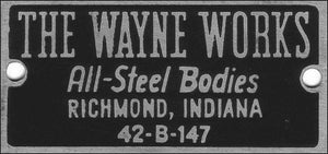 Data Plate #59 - WC54 3/4 ton Ambulance Body Plate