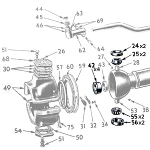 New 1940 VC 1/2 Ton 4x4 Front Steering Knuckle Bearing Set - FSKBS10-6